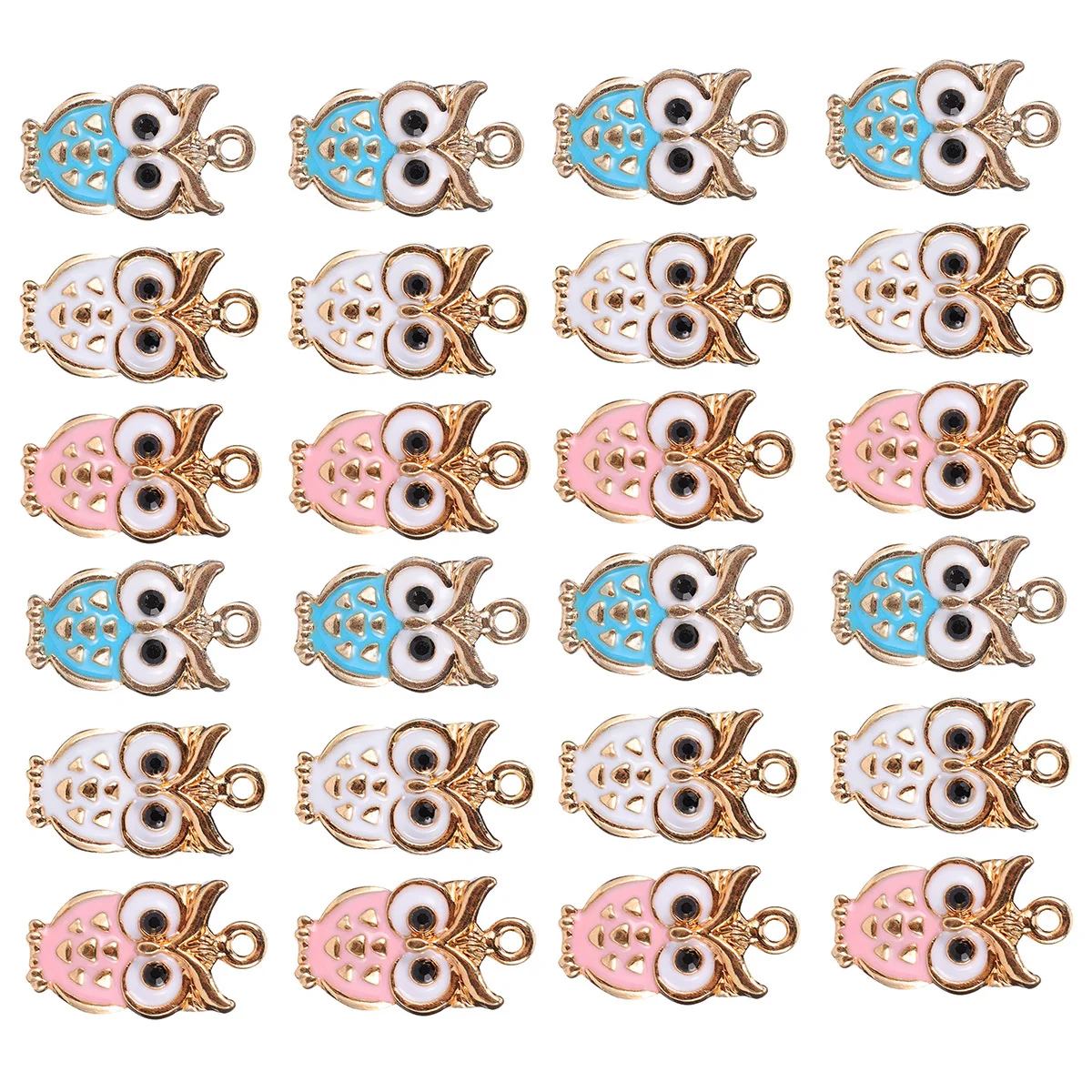 

50Pcs Owl Pendant Charms Enamel Alloy for Jewelry Making DIY Charm Pendants Earrings Bracelets Unique Gift Decoration