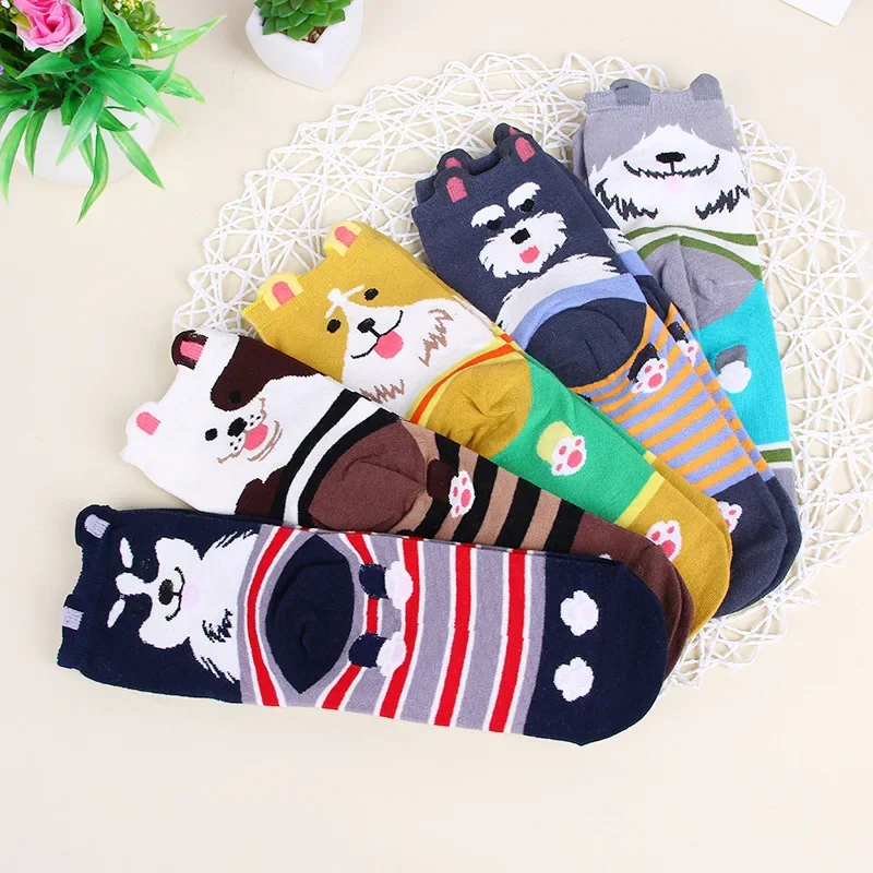 

Autumn Winter Cute Women Socks Japanese Cartoon Pattern, Small Dog, Three-dimensional Women's Socks, Medium Tube Cotton Socks