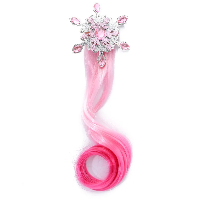 1PCS New Cute Princess Snowflake Wig Girls Hairpins Children Headwear Hairgrip Hair Clips Barrettes Hair Accessories