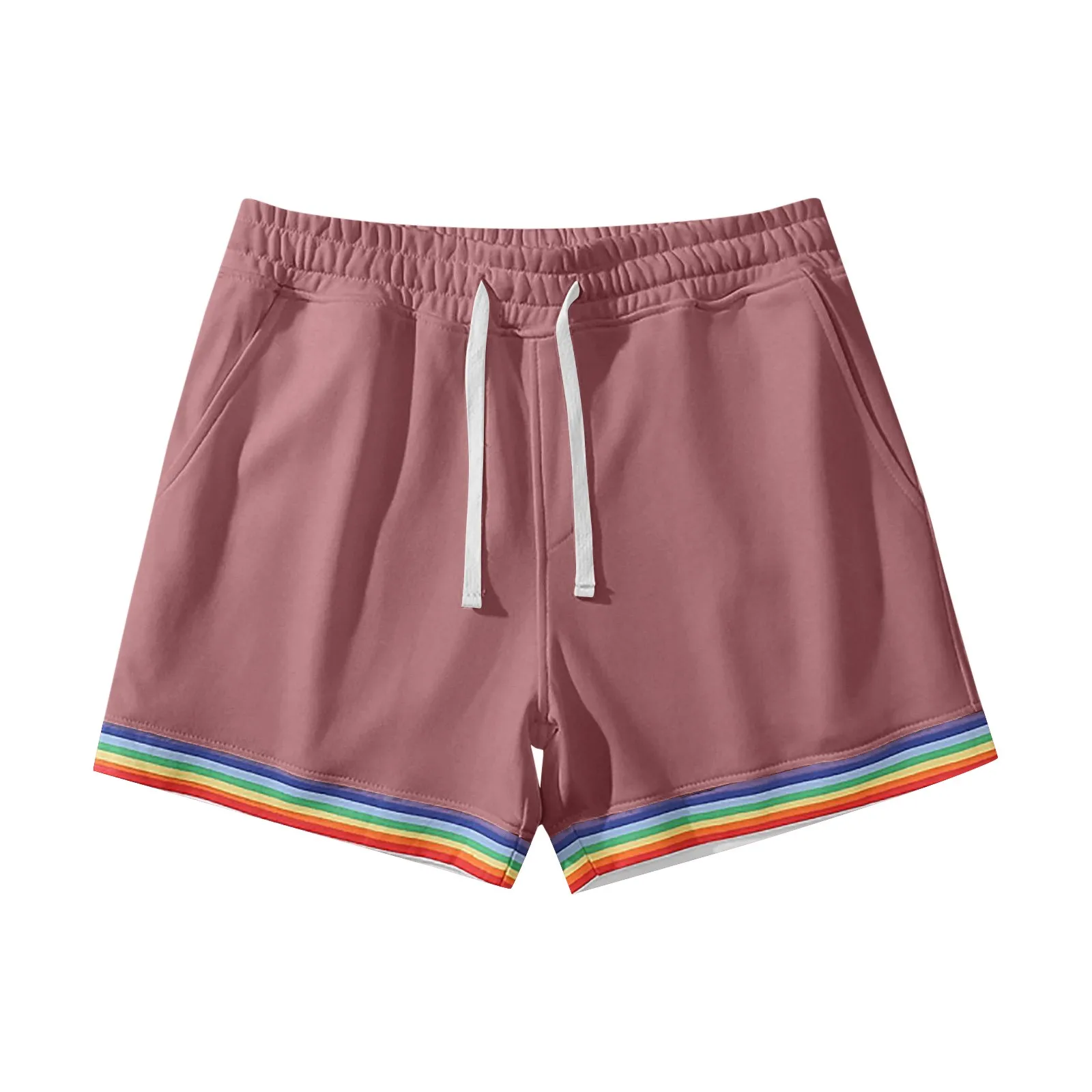 Men Shorts Fashion Men bodybuild fitness pants Plus Size Casual Men\'s Rainbow Pride Striped Casual Shorts outdoor Sports Shorts