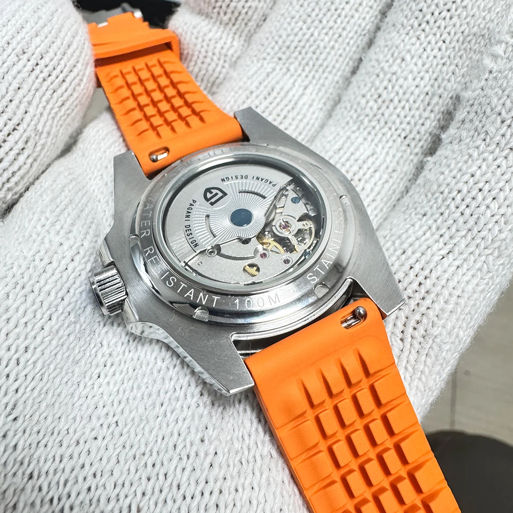 นาฬิกา PAGANI DESIGN รุ่นใหม่ แฟชั่นหรูหรา นาฬิกาจักรกลอัตโนมัติ นาฬิกาสปอร์ต กันน้ำ สายยาง ตัวเรือนหมุนได้ เรืองแสง สำหรับผู้ชาย