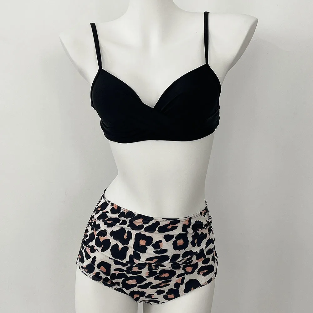 2025 Stylish Women's Bikini Sets Floral Leopard Print Two Piece Swimsuits High Waisted  Bathing Suits Summer Swimwear