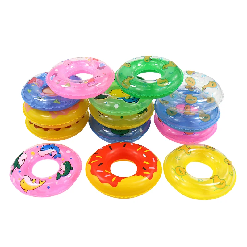 10PCS Opblaasbare Mini Zwemmen Ringen Water Games Zwemmen Ring Speelgoed Buurt Mini kinderen Zwemmen RingsCDonuts Speelgoed