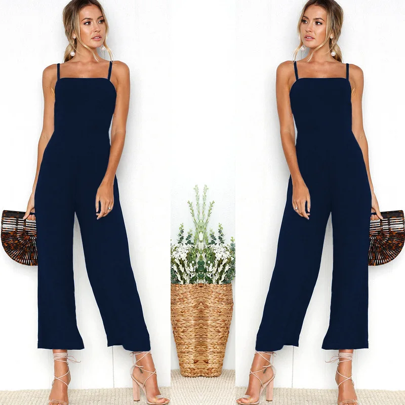 

Hot Sale2025Spring-Summer New Type Spaghetti Straps Chest Wrap Zipper Jumpsuit Women