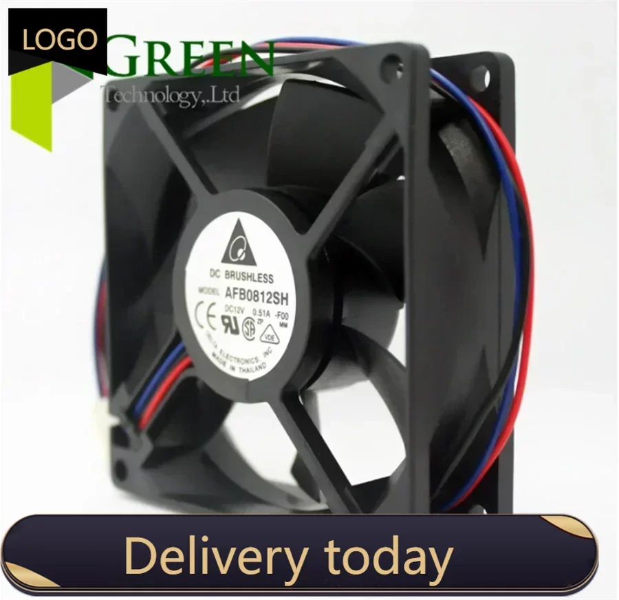 

Original Delta AFB0812SH-FOO 8025 80MM Comptuter CPU Cooling fan 12V 0.51A with 3pin