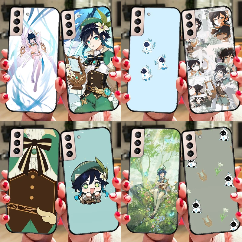 Genshin Impact Venti Game Case For Samsung Galaxy S23 Ultra Note 20 10 S9 S10 Plus S20 S21 FE S22 Ultra Phone Cover