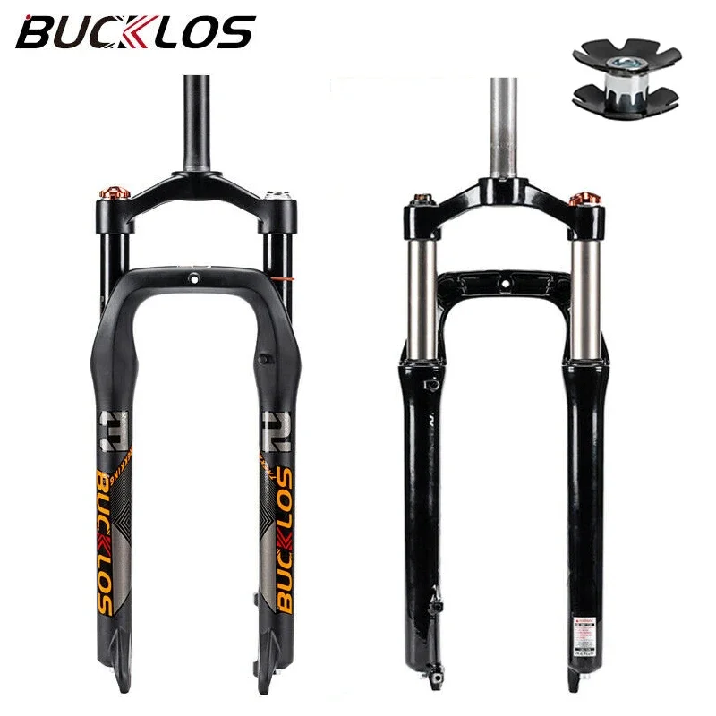 

BUCKLOS Bicycle Fork 26inch Snow Suspension Front Fork Aluminum Alloy MTB Forks 4.0" Tire Straight Tube Forks Fit Fat Bike Parts