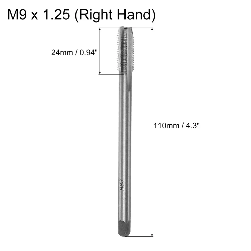 

1pc HSS Metric Thread Tap M9X1.25 Right-hand Straight Flute Taps 110mm Extra Long Straight Flute Tapping Tool Drilling Machines