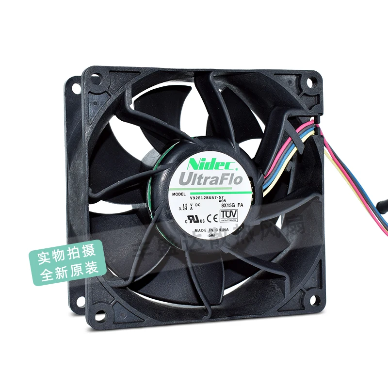 

Nidec V92E12BUA7-57 DC 12 В 3,24 А 92x92x38 мм 4-проводной охлаждающий вентилятор для сервера
