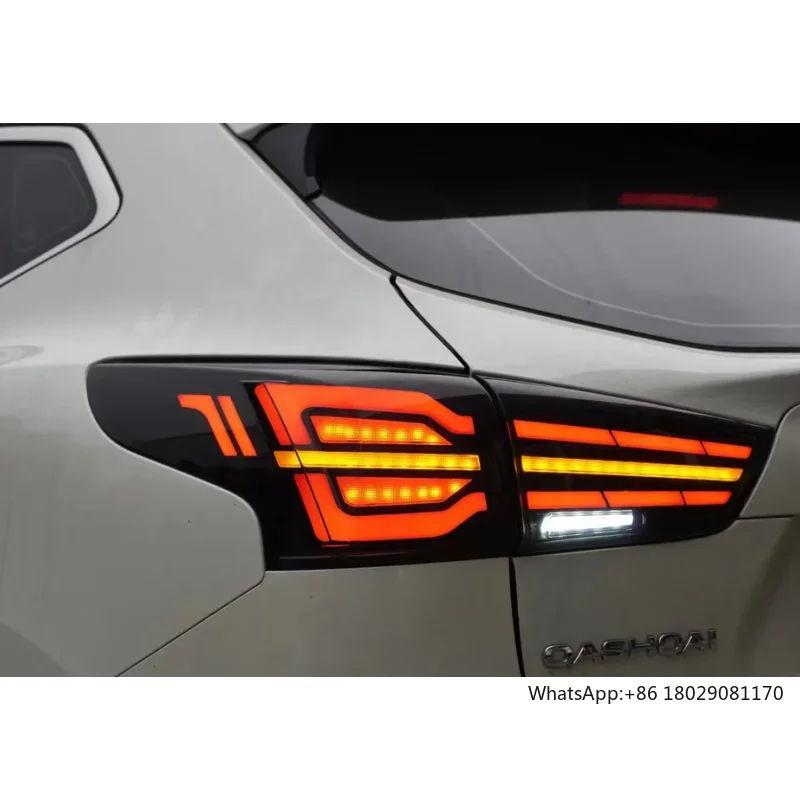 Nissan Qashqai 2016-2023 LED Tail Light Tail lamp Clear Black Red Car Accessories Auto Parts Modified Upgrade Lights