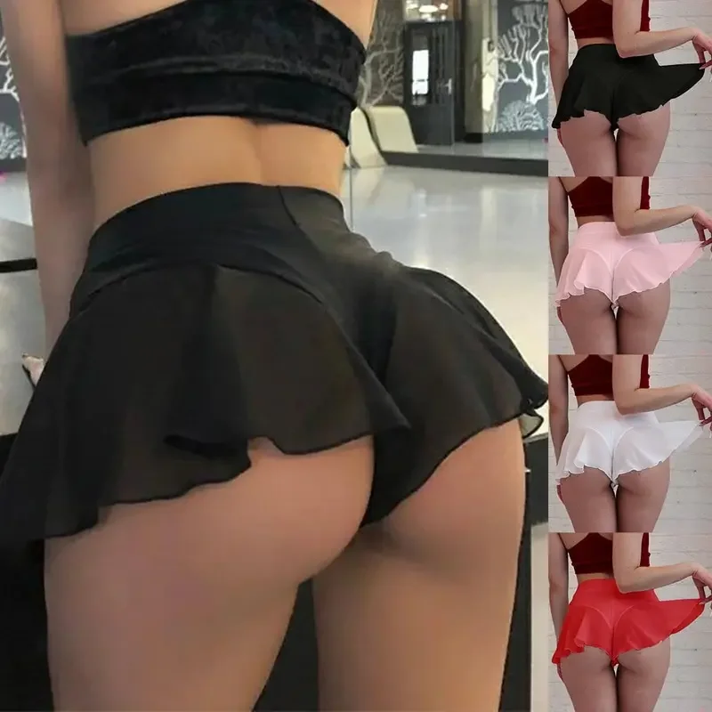 Gonna da Tennis ragazze palestra gonna corta da ballo pantaloncini gonna pantalone tinta unita pantaloni corti Anti-svuotamento pantaloncini sportivi Sexy da donna