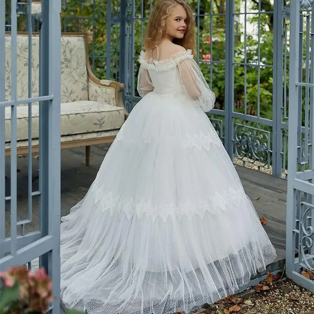 Trailing Evening Dress Tutu Dress Performance Clothes Host Birthday Piano Model Catwalk Photography Children's Clothing Kid Gown