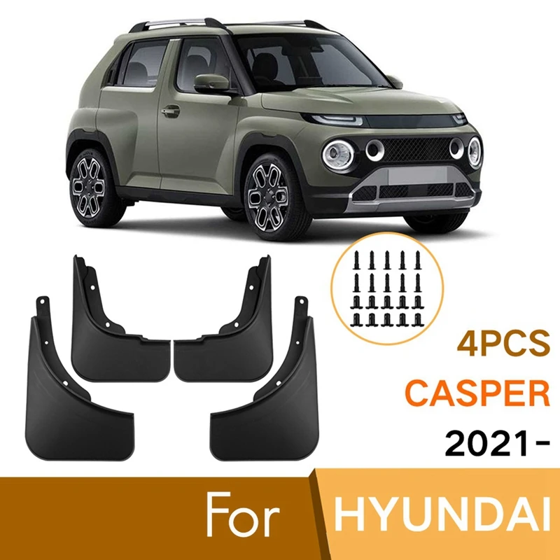 Car Mudguards For Hyundai Casper 2021-2024 Front Rear Mud Flaps Guards Splash Fender Car Exterior Parts