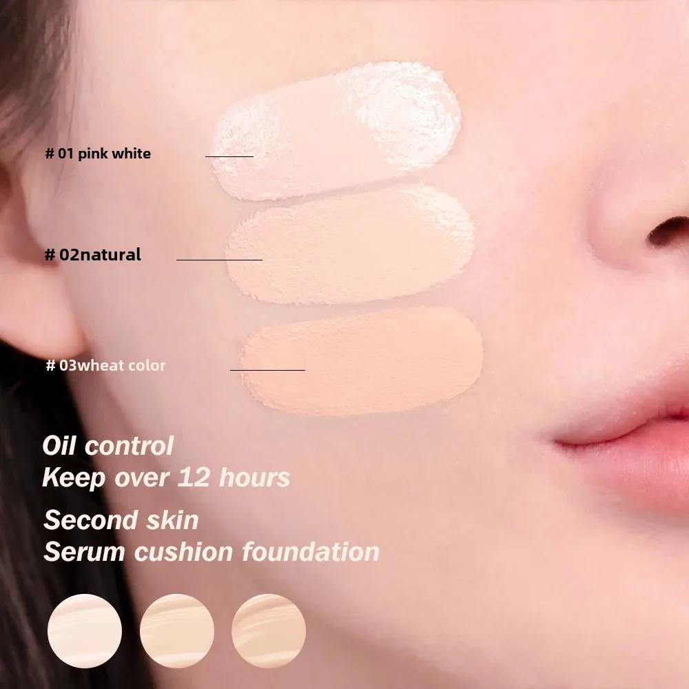 O.TWO.O Cushion Foundation 3 Colors Air Cushion BB Cream Full Coverage Breatheable Concealer Waterproof Face Foundation