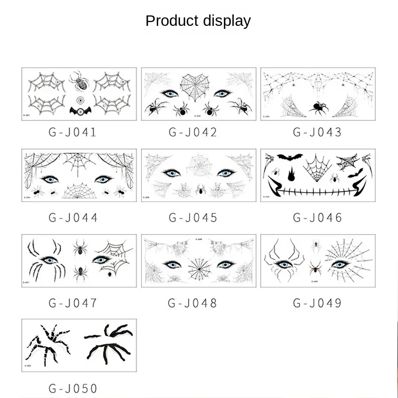 500PCS Halloween Spider Face Stickers adesivi per tatuaggi Black Spider Bat bambini adesivi per tatuaggi spaventosi usa e getta per adulti