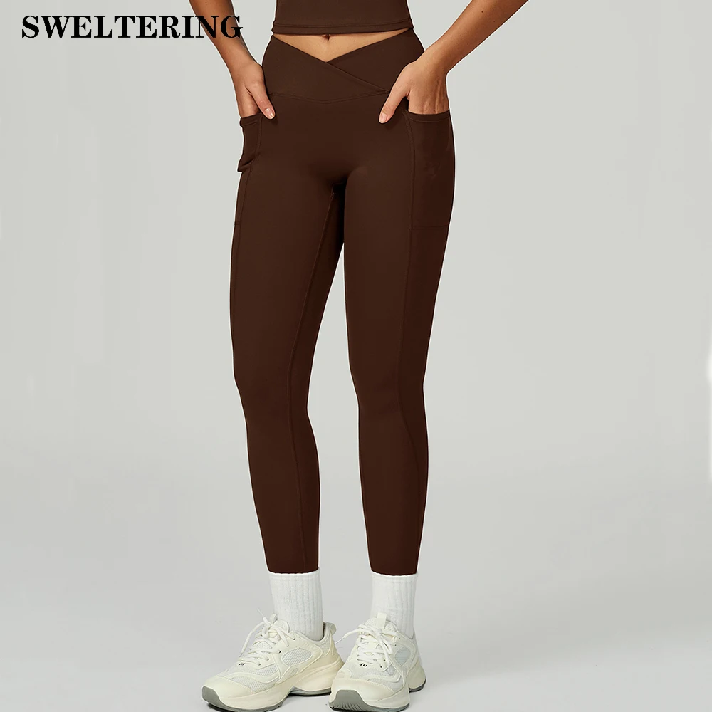 Cross Waist Head Yoga Leggings Women Gym Pants High Waist Booty Lifting Leggings Sexy Pants Women Sports Clothing Fitness Wear