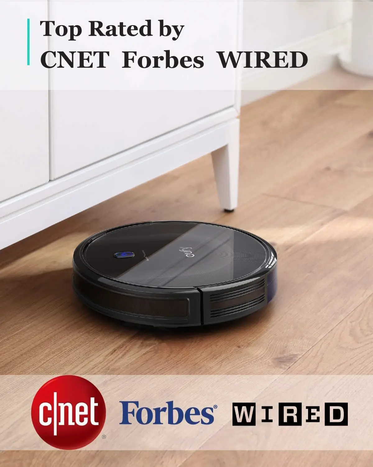 Robot Vacuum Cleaner, Super Thin, Powerful Suction, Quiet, Self-Charging , Cleans Hard Floors to Medium-Pile Carpets, Black