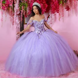 Angelsbridep Charming Princess Lavender Ball Gown 15 Year Old Quinceanera Dresses Beading Appliques Vestidos De 15 Anos