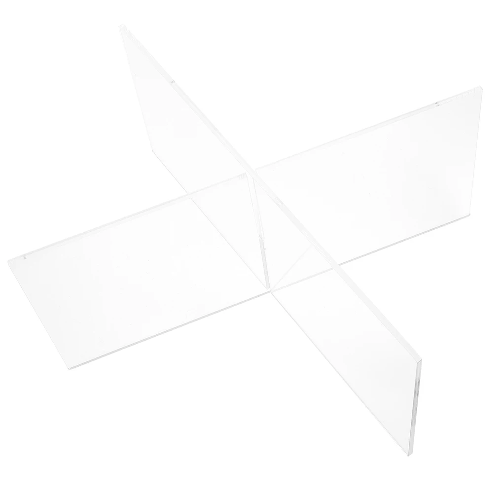 

X Shaped Bookshelf Transparent Acrylic Shelf Book Holder Reading Stand Display Storage Solution Compact