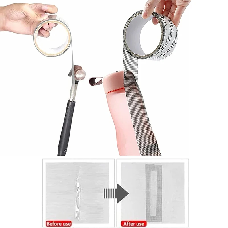 Cinta de reparación de mosquitera para ventana, parche autoadhesivo de malla antiinsectos, agujeros rotos, 5/10cm de ancho