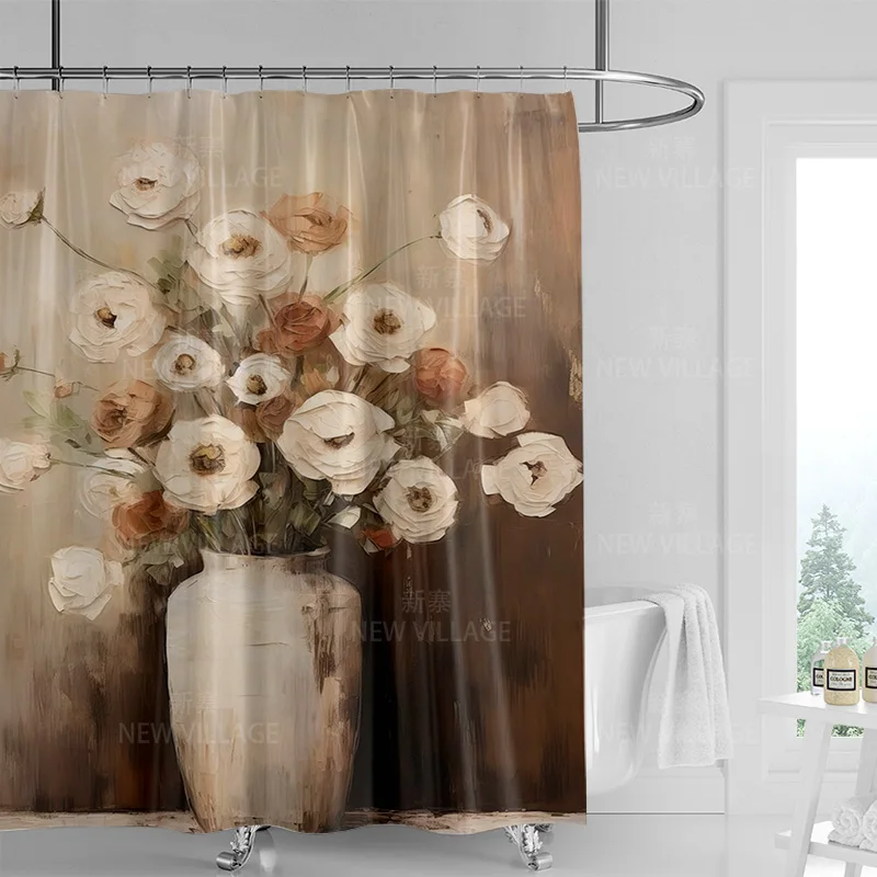 

Retro tropical leaves shower curtain waterproof extended bathroom bathtub shower curtain /bathroom decorative curtain 180x180cm
