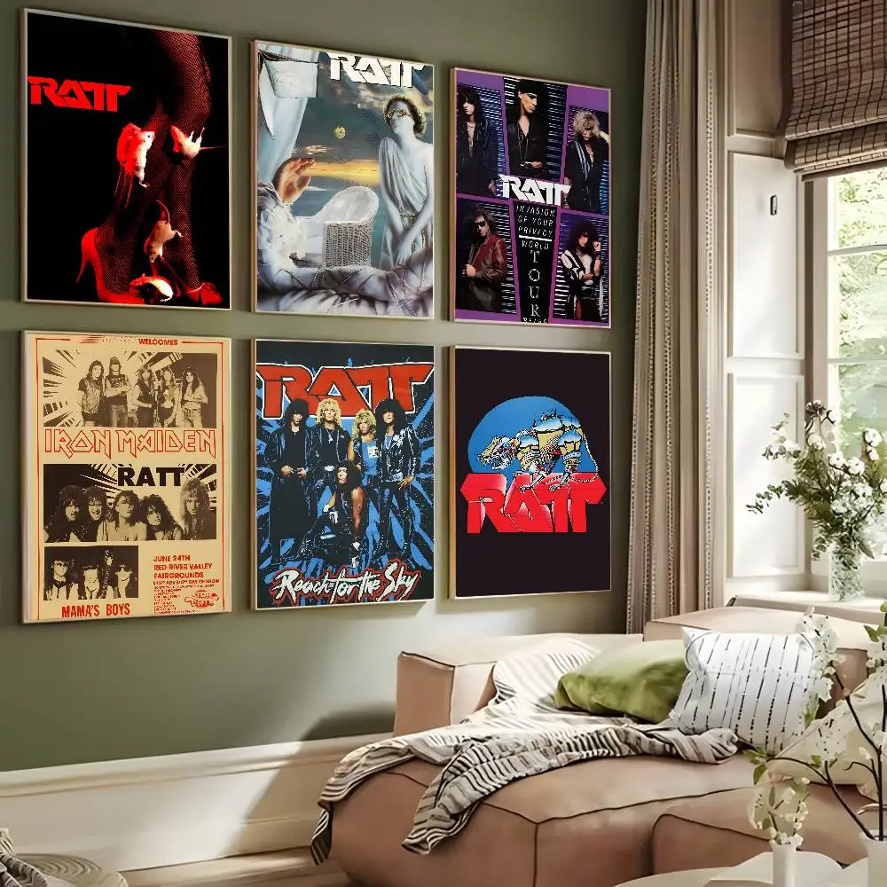 HOT Rock Band Ratt Vintage Fashion Poster Art Canvas Prints Painting Wall Art Pictures for Living Room Decoration