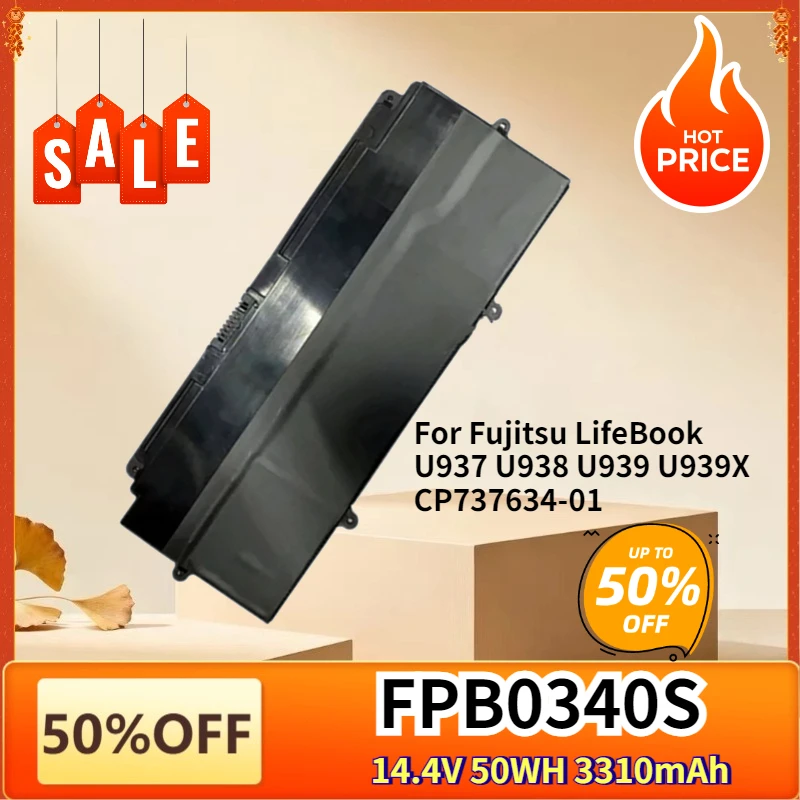 

FPB0340S FPCBP536 Laptop Battery for Fujitsu LifeBook U938 U937 U939 U939X CP737634-01 Bateria 50Wh 3310mAh 14.4V