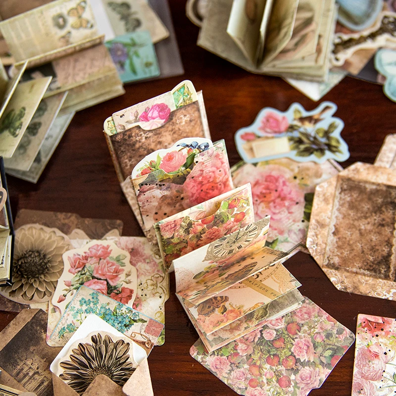 Pocket Age Series Retro Paper Memo Sub, Creative Decoration, DIY, 8PCs