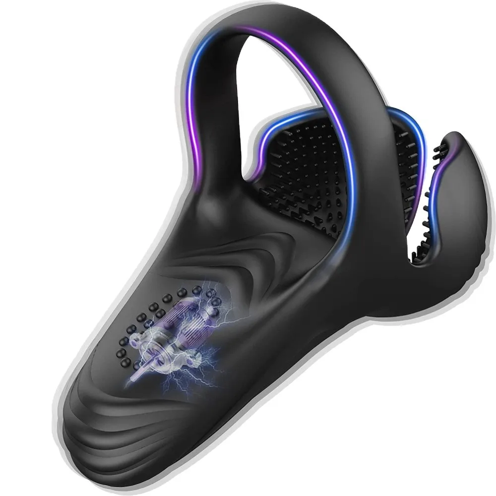 APP Control Heating Cock Ring - Dual Ring Scrotum Vibrator,  Stretchable Silicone, IPX6 Waterproof, Delay & Warm Massage