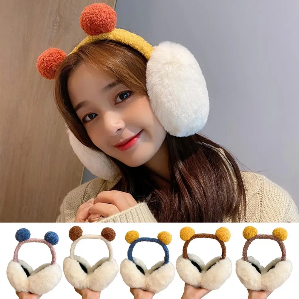 Foldable Earmuffs Warm Earmuffs Cozy Foldable Winter Earmuffs Soft Plush Ear Protection Color Matching Unisex for Outdoor