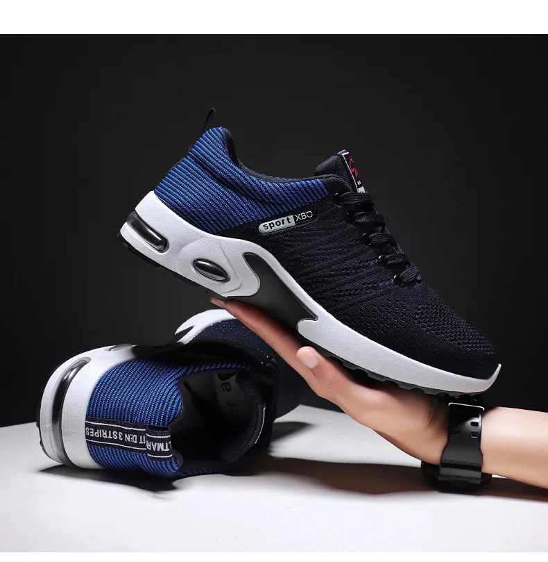 Men's shoes spring new trend men's shoes breathable lace-up running shoes Korean version of light casual walking shoes men