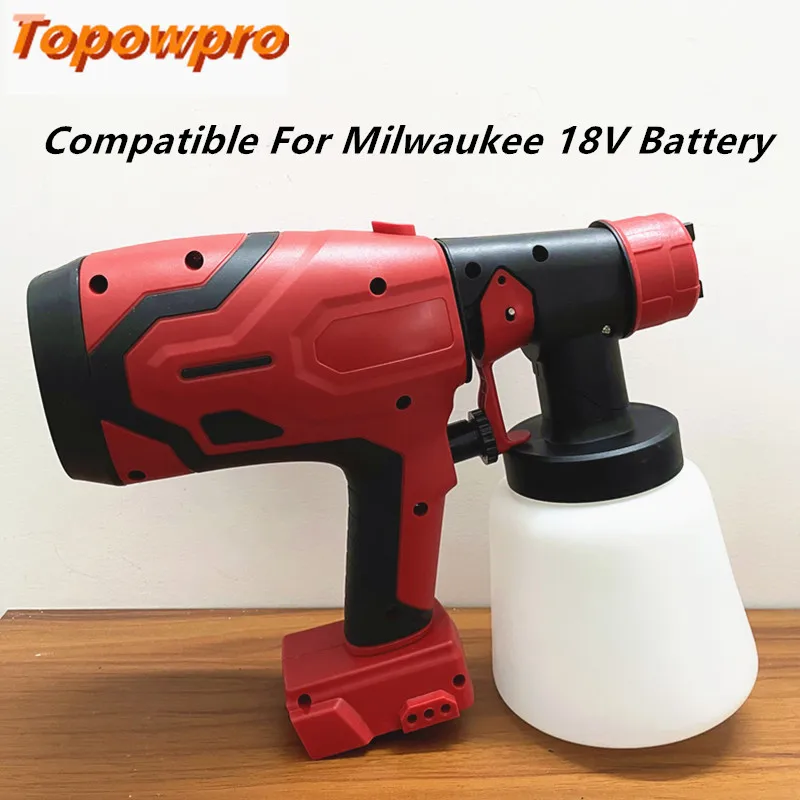 

Electric Spray Gun 800ML High Power Handheld Cordless Paint Sprayer Home DIY Steel Coating Airbrush For Milwaukee 18V Battery