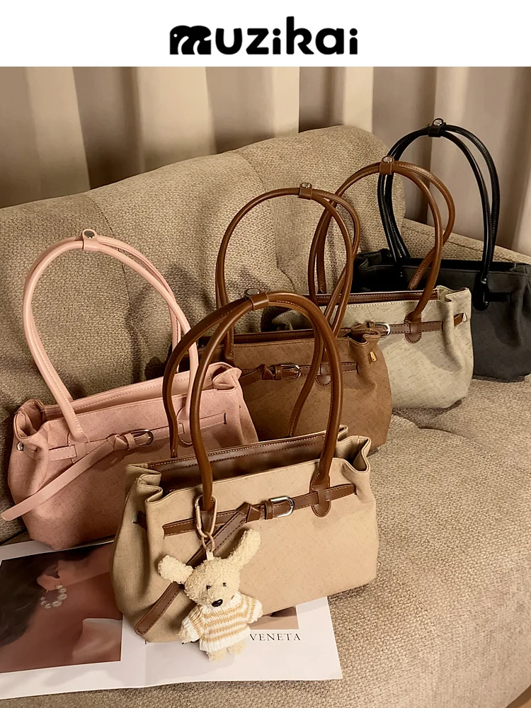 MuziKai Large Capacity Women's Tote Bag 2026 New Autumn Luxury Commute Single Shoulder Bag Stylish Business Ladies Handbag