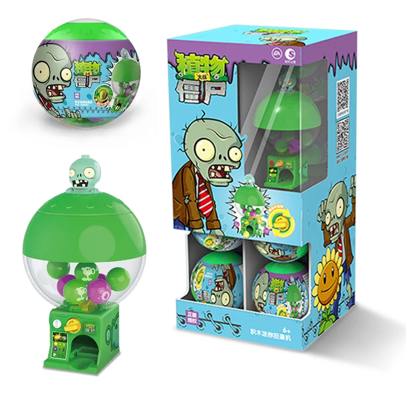 Mini Plants vs. Zombies Gashapon Bricks Machines Toys Peashooter Assembled Dolls Figure Capsule Block Model Gift For Kids