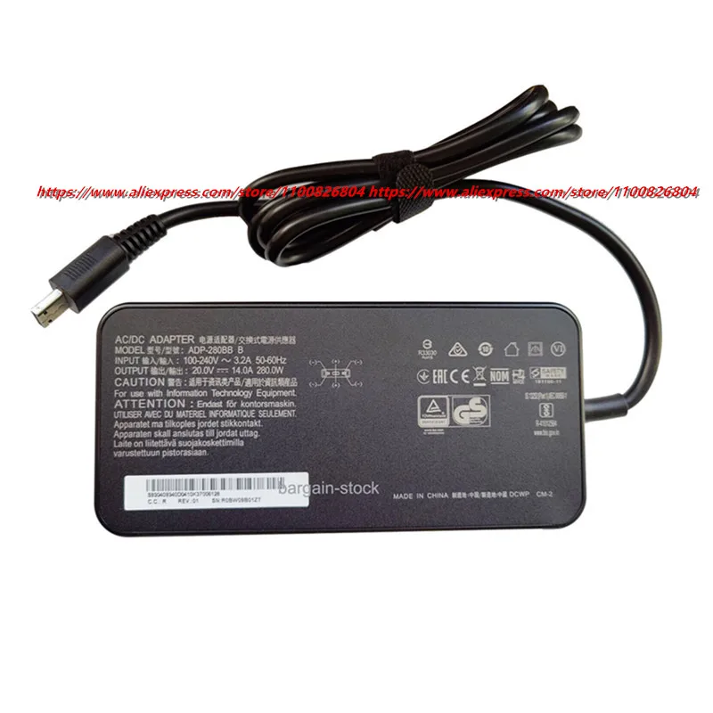 280W 20V 14A Power Supply for MSI Gaming Laptop AC Adapter GE66 Raider 11UH/UG/UE MS-1543 12UE 12UGS 12UH 12UHS MS-1544 Charger