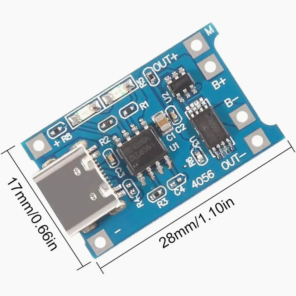 10/20 pcs 5V 1A 18650 Lithium-Batterie Lade Board TP4056 Lithium Lade Mini/Micro USB Typ C Lade modul Mit Schützen