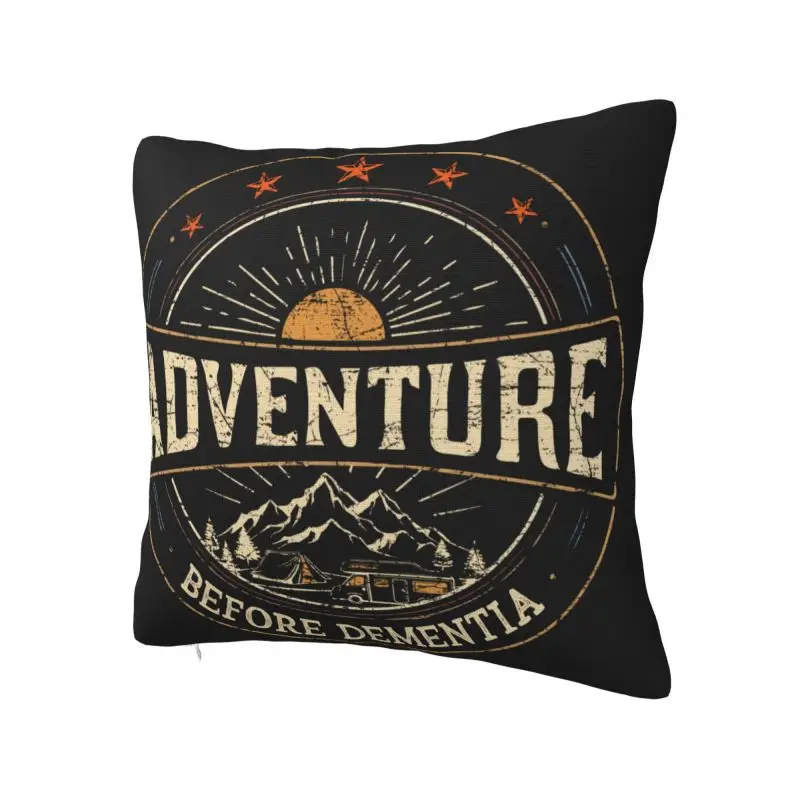 Adventure Camper Travel Cushion Covers Polyester Mountain Travel Pillow Case for Sofa Square Pillowcase Living Room Decoration