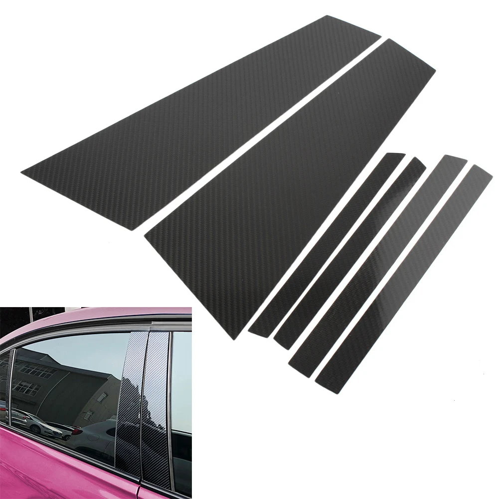 

6Pcs/Set Car Window B Pillar Trim Molding Cover For BMW 5GT F07 5 Series Gran Turismo 2012 2013 2014 2015 2016 2017 Carbon ABS