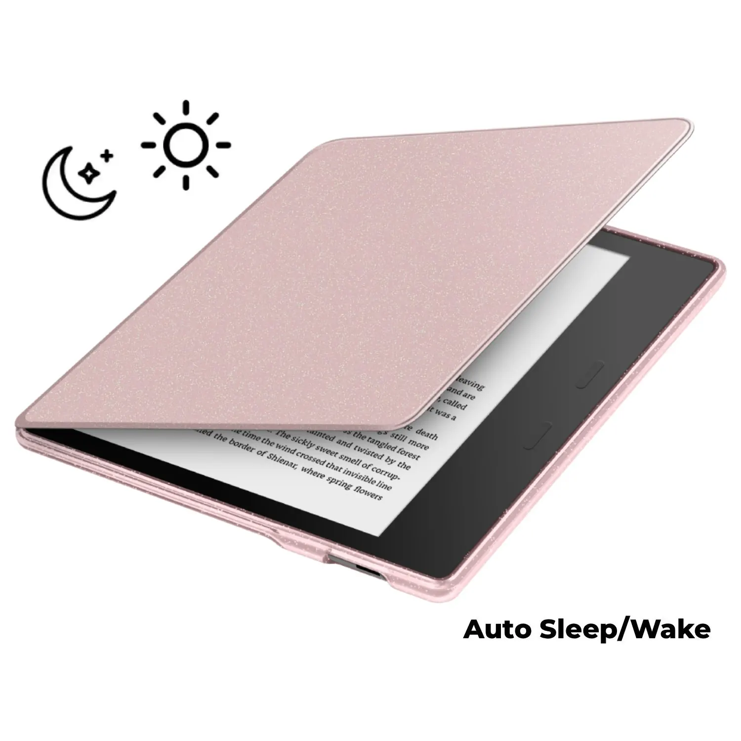 Etui z brokatem + folia ochronna na ekran z funkcją usypiania/budzenia, magnetyczna obudowa 7'' do Kindle Oasis 10. i 9. generacji, akrylowe etui do Kindle Oasis 2/3 — zdjęcie produktu 2