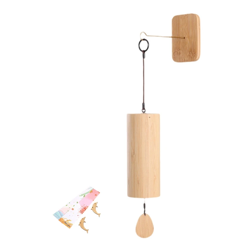 Chord Wind Chimes Japanese Hand-Cranked Wind Chimes Vintage Bamboo Sound Healing Bamboo Wind Chimes