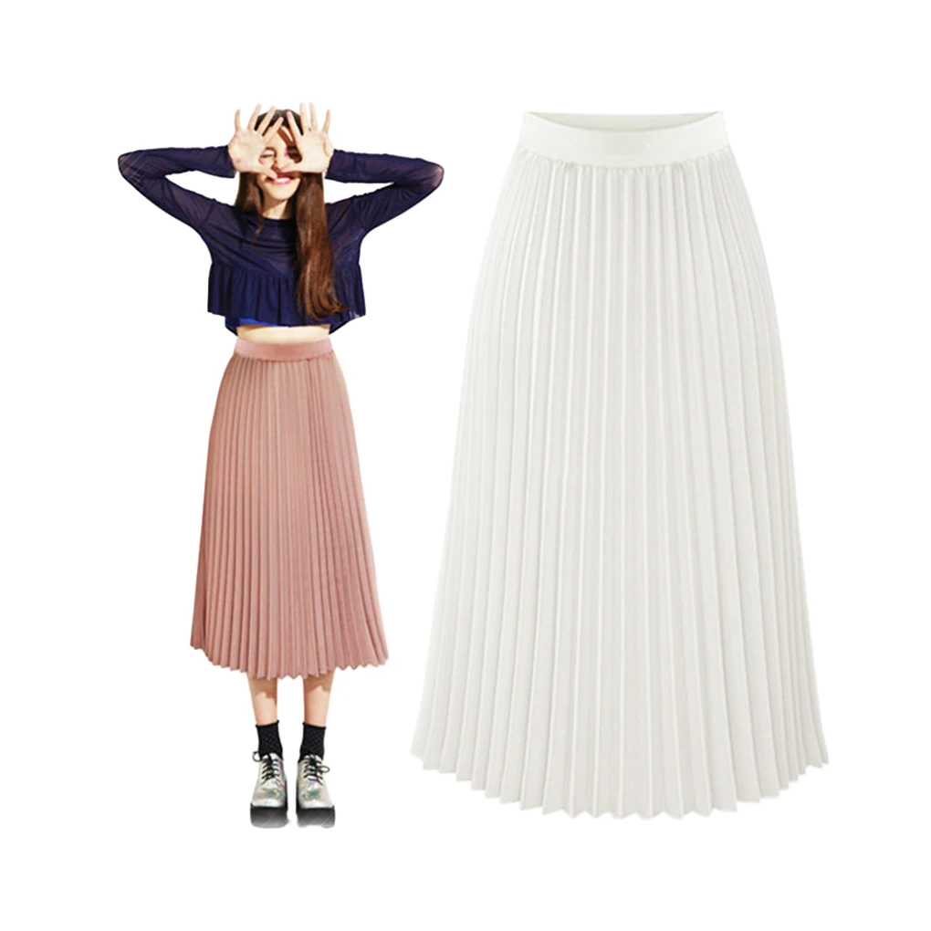 Comfortable And Flattering Long Skirt - Fashion Game The Elastic Waist Is Fully Elastic And Excellent To Tighten pink L 1