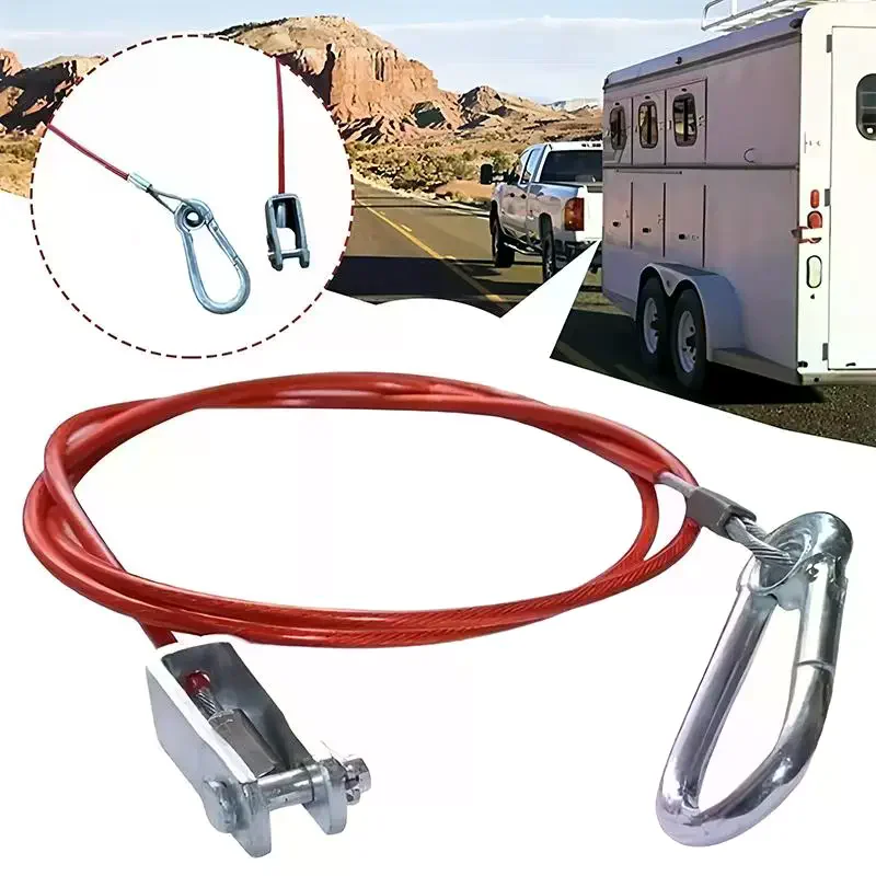 Image of 1 Stück Sicherheitsseil für Autoanhänger mit Gabelkopf für Wohnwagen, Pferdeanhänger, Anhängerzelt-Zubehör