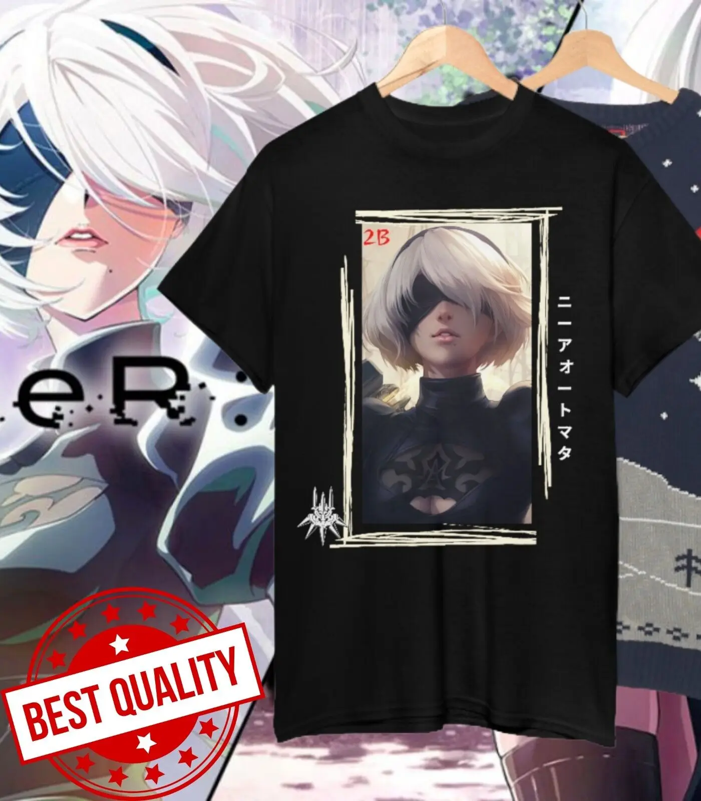 2B Nier Automata shirt Japan Anime t shirt Game Ps4 Cosplay Manga Ecchi Harajuku