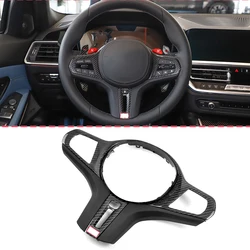 Real Carbon Fiber Car Steering Wheel Frame Cover M Performance Interior Replacment Kit For BMW G20 G21 G22 G26 G30 G32 G42 F44