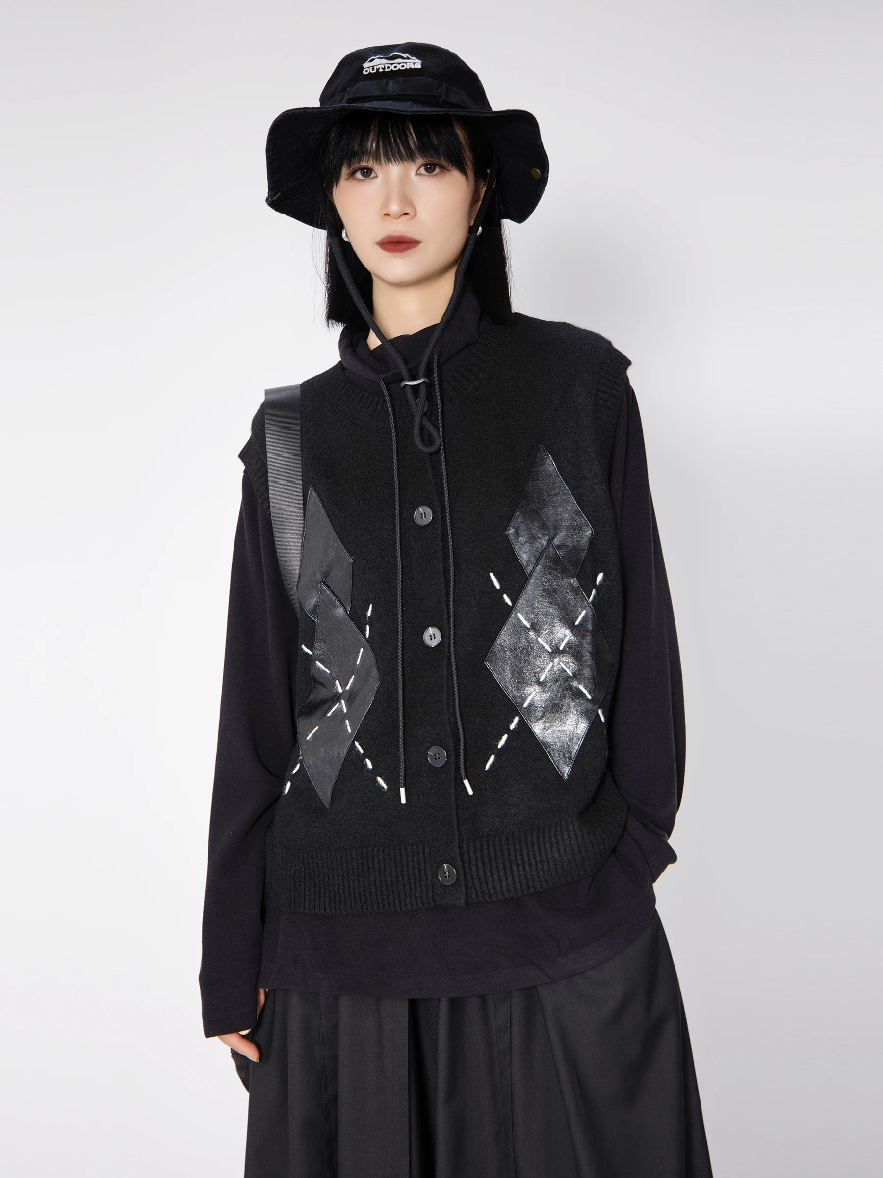 

Вязаный свитер Bookru Design для женщин: свободный крой, ромбовидный узор, пэчворк, повседневный, стройнящий, универсальный топ с длинными рукавами для девушек