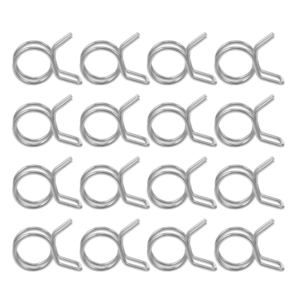 50Pcs Stainless Steel Double Loop Spring Hose Clamps Heavy Duty Water Pipe Garden Irrigation DIY Repair Kit Round Ring Clamp view 6