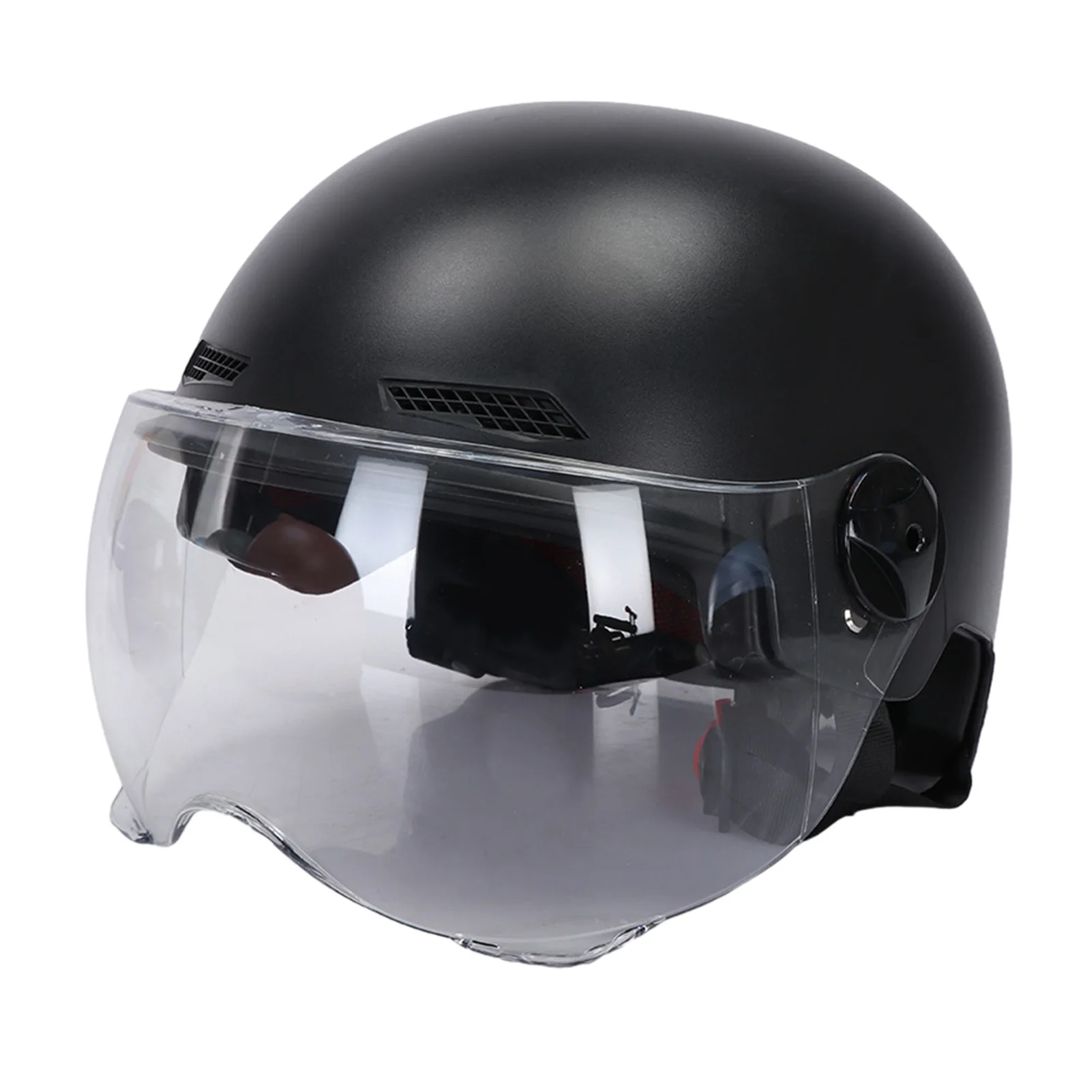

Men Motorcycle Helmet,Woman Electric Motor Car Scooter Bike Open Face Half Helmet,Anti-UV Safety Hat Bicycle Cap with Goggles