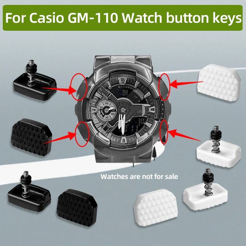 

2/4pcs GM-110 Watch Buttons gm110 key Black White Replacement Parts for Casio G-Shock GM110 Pusher‌ Keypad Screw-down crown key