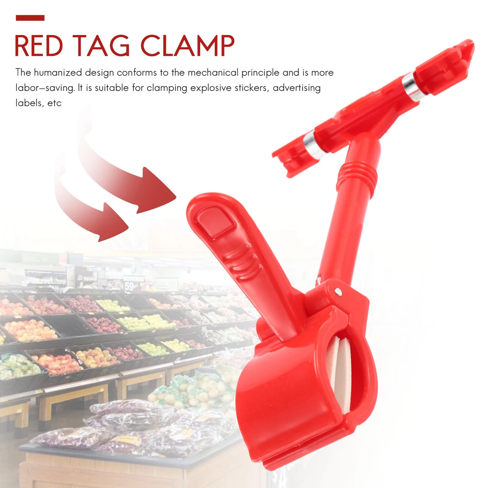 Merchandise Retail Sign Card Price Tag Display Holder Clip Clamp Red