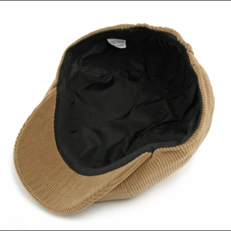 Autumn Winter Corduroy Newsboy Cap Retro Peaky Blinders Gatsby Hat Soft Warm Unisex Flat Ivy Cabbie Driving Beret Caps - view 6